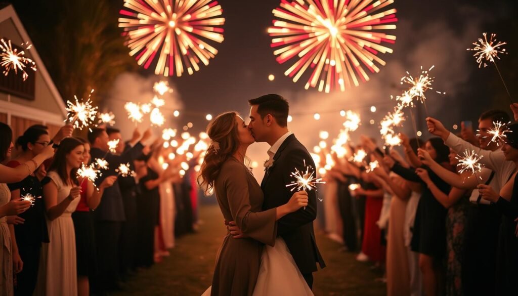 Sparkler wedding photos